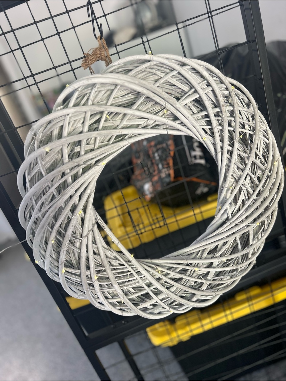 NWT Threshold White Willow LED Wreath